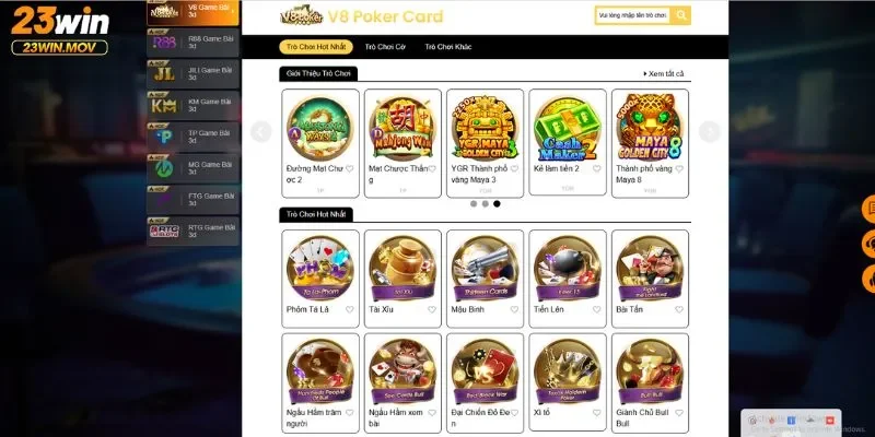 Game bài 23win 1 Thế giới game bài đa dạng tại 23win
